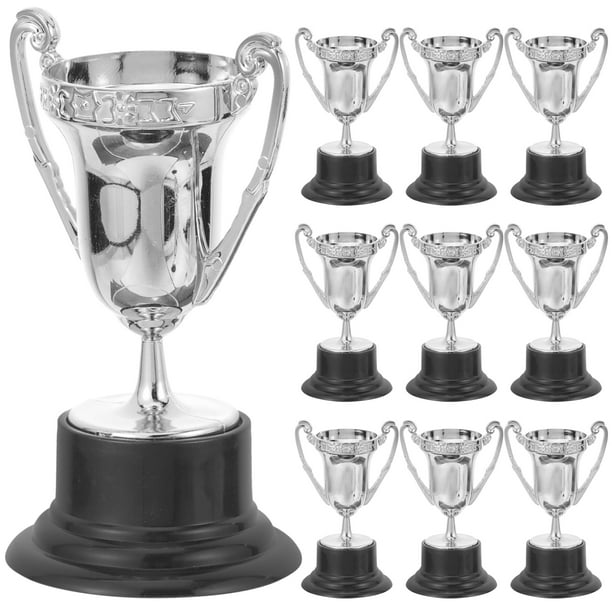 FELTECHELECTR Trofeo de 10 piezas con base negra para juegos de competición, premio, trofeo decorativo, trofeo de plástico.