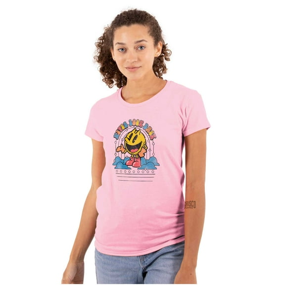 PACMAN Retro Never Look Back Women's T Shirt Ladies Tee Brisco Brands S