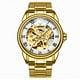 thumbnail image 5 of Reloj mecánico hueco con luz azul mágico, reloj mecánico automático de negocios para hombres, reloj para hombres, 5 of 5