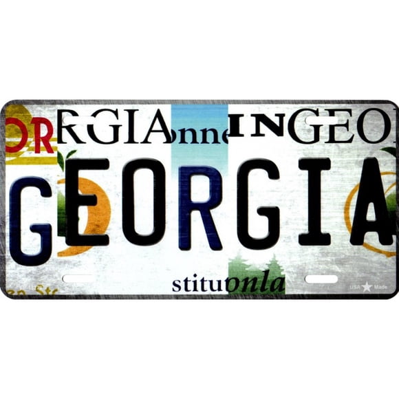 Georgia Strip Art Metal License Plate
