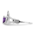thumbnail image 4 of 14K White Gold Ring Band Themed (02) February Cubic Zirconia CZ Purple, Size 5, 4 of 5