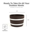 thumbnail image 4 of RTS Home Accents 100% Recycled Polyethylene 18 inch Heavy Duty Better Barrel Planter With Rusting Steel Bands, Walnut Color (2 Pack), 4 of 8