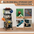 thumbnail image 6 of Ball Storage Bin Rolling Sports Ball Cart, Metal Garage Organizer Sport Rack Basketball Storage Cage for Garage or Gym, Indoor & Outdoor Sports Equipment Organizer, 6 of 18