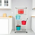 thumbnail image 4 of Origami 2 Pack Large Wheeled 5-Shelf Folding Steel Wire Shelving Rack, 4 of 11