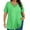 Green, variant on Lmnyox Women's Plus Size Tops Fashion Short Sleeve Cross V Neck Striped Shirt Oversized Casual Trendy Tunic Blouses