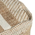 thumbnail image 4 of GDF Studio Lola Boho Handcrafted Fabric Cube Pouf, Natural and White, 4 of 10