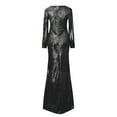 thumbnail image 4 of Guieoi Dress for Women under $10.00 Plus Size Women's Sexy Dress formal Gowns Evening Dresses Long Sleeve Party Club Dress Black Black*Friday/Cyber*Monday, 4 of 7