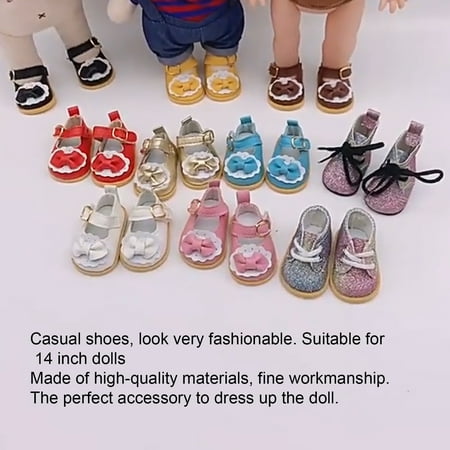 

HYDa 1 Pair Lovely Doll Shoes Casual Design Fashionable Bow Knot Girl Doll Shoes for Decoration