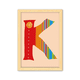 thumbnail image 1 of K lindo patron alfabeto naranja Cuadro de madera decorativa marco de casa A4, 1 of 3