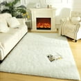thumbnail image 7 of H HOMORE Cute Fluffy Shaggy Cream Area Rug, 4' x 5.9', Super Soft Feeling, 7 of 7