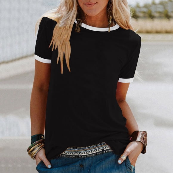 Women's T-Shirts Short Sleeve Crew Neck Basic Tee Shirt Womens Summer Clothes Cute Shirts for Women