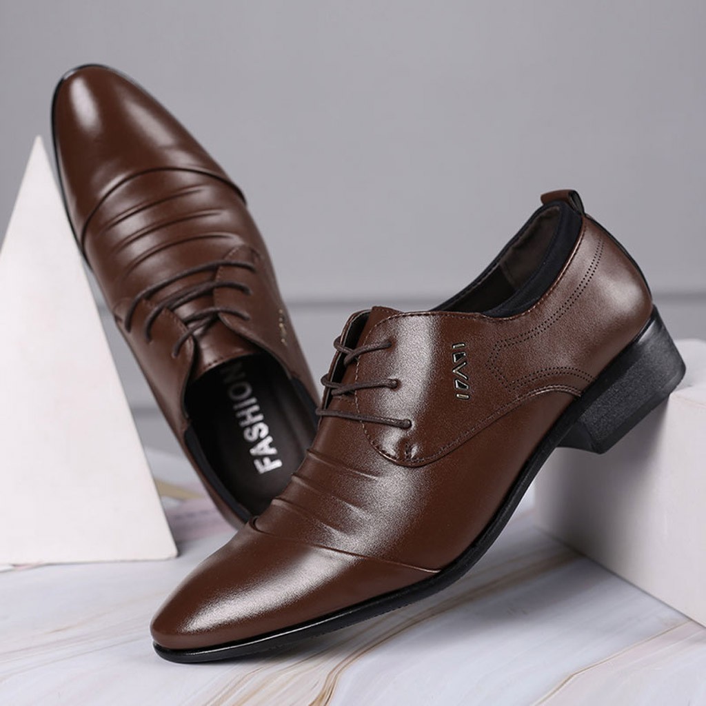 Kpoplk Men's Classic Elastic Band Oxford Dress Shoes