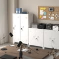 thumbnail image 2 of Metal Locker Storage Cabinet Locking Storage Cabinet with Door and Removable Shelves Narrow Storage Cabinet for Kitchen Pantry Bathroom (White), 2 of 18