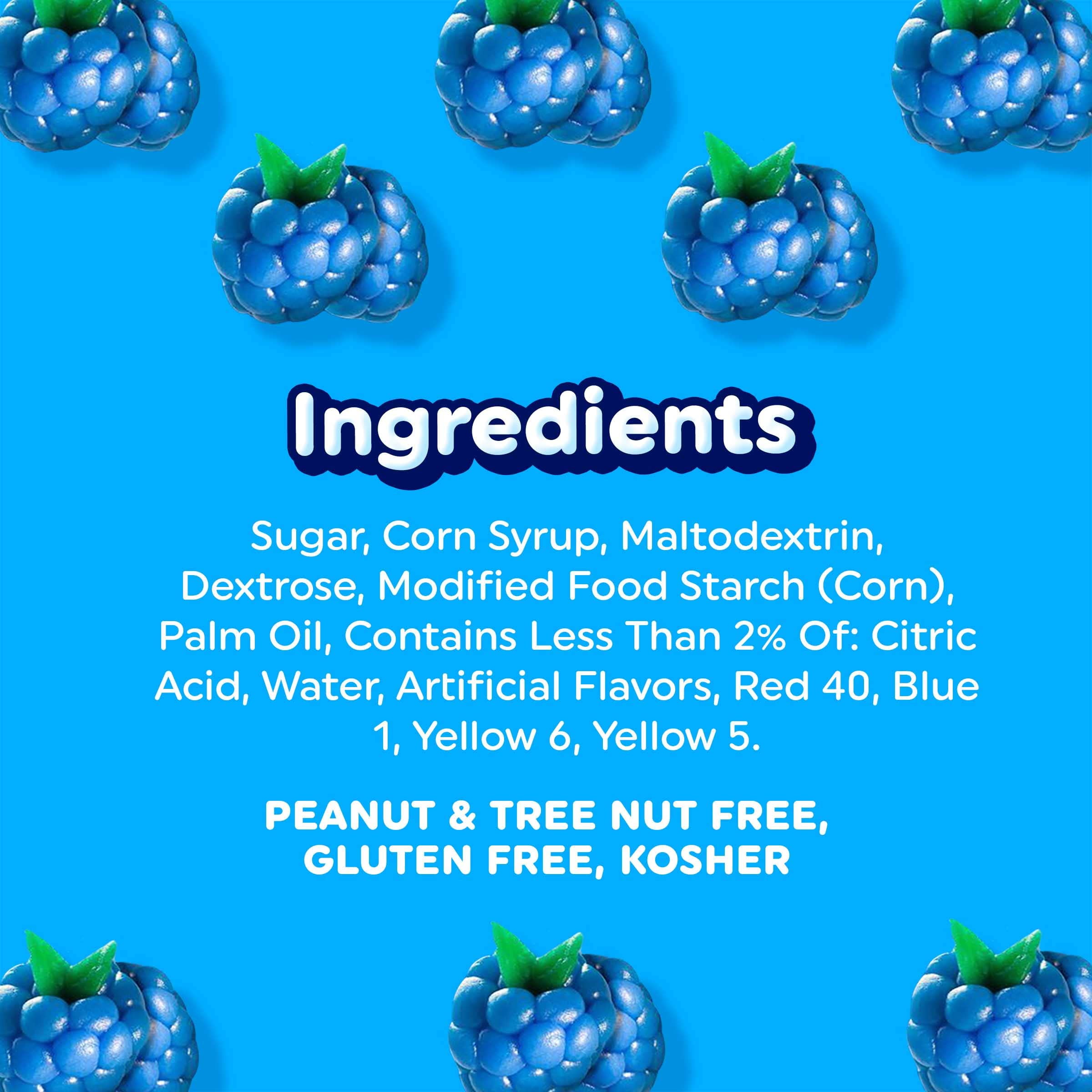 Airheads Candy Mini Bars, Blue Raspberry Flavor, Individually Wrapped, Bulk Box, Non Melting, Party, 5 Pound Bag