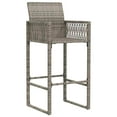 thumbnail image 4 of vidaXL Garden Bar Stool Grey PE Rattan, Powder-Coated Steel Standard, 4 of 10