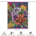 thumbnail image 2 of Vibrant Floral Bouquet Pop Art Burst Shower Curtain , Enchanted Forest Scenic Bathroom Decor Sets, Waterproof Fabric with Hooks, 2 of 7