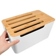 thumbnail image 6 of WHAMVOX Cord Management Box Cord Organizer Box Wires Storage Box Charge Cable Organizer with Bamboo Lid, 6 of 8