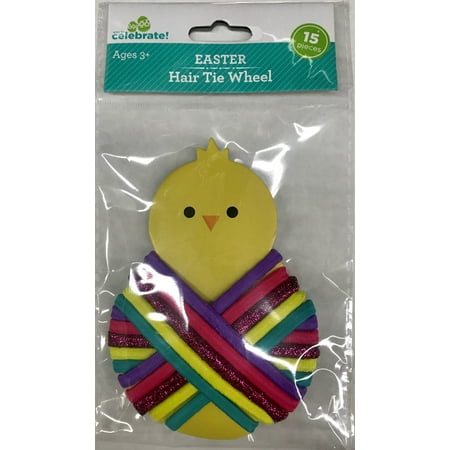 Way To Celebrate Easter Hair Tie Wheel, Chick, 15 Count