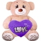 thumbnail image 1 of Pelucheria Oso Rechoncho Beige LOVE con corazon Morado, 1 of 5