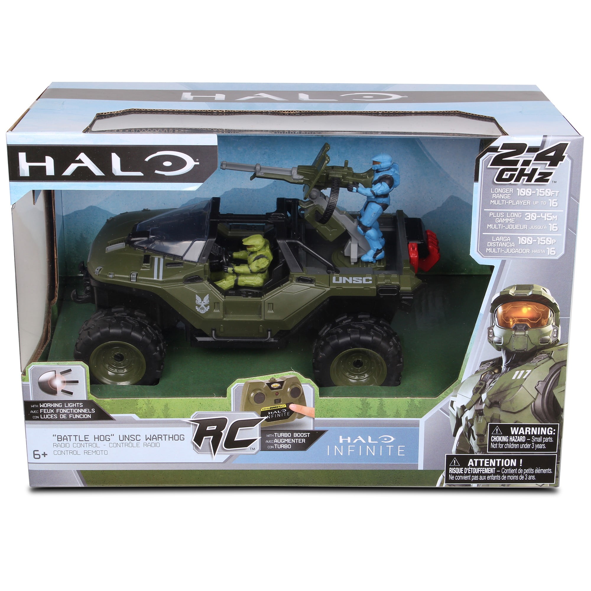 NKOK Halo Infinite RC Battle Hog UNSC Warthog W Master Chief Spartan 2.4 GHz Radio Control w Turbo Boost Vehicle Walmart