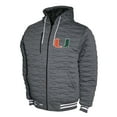 thumbnail image 2 of Men's  Gray Miami Hurricanes Quilted Full-Zip Hooded Jacket, 2 of 3