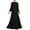 Black, variant on Women's High Waist A-Line Long Sleeve Gown Dress for Women Modest Casual Maxi Dress for Daily Wear Special Occasions (Army Green L)
