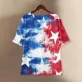 thumbnail image 4 of Women's 250th Anniversary USA Shirt Mid Sleeve Independence Day Top 4th of July Shirts America 250 Merchandise Loose Star Print Tee, 4 of 5