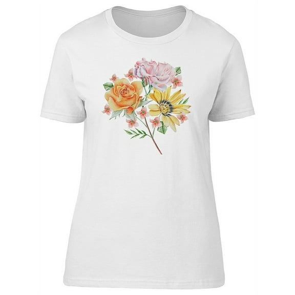 Cool Summer Watercolor Flowers Tee Women's -Image by Shutterstock