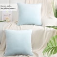 thumbnail image 2 of PiccoCasa 2Pcs Velvet Throw Pillow Covers Solid Decorative Cushion Covers Blue 16"x16", 2 of 6
