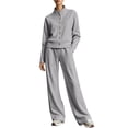 thumbnail image 2 of 2 Piece Women Tracksuit Set, Button Down Jackets, Wide Leg Sweatpants, Teen Fall Trendy Casual Workout Outfits S-XXL, 2 of 6