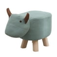 thumbnail image 3 of Reposapiés otomano tapizado con forma de animal, taburete cambiador para sofá o casa. becerro verde, 3 of 9