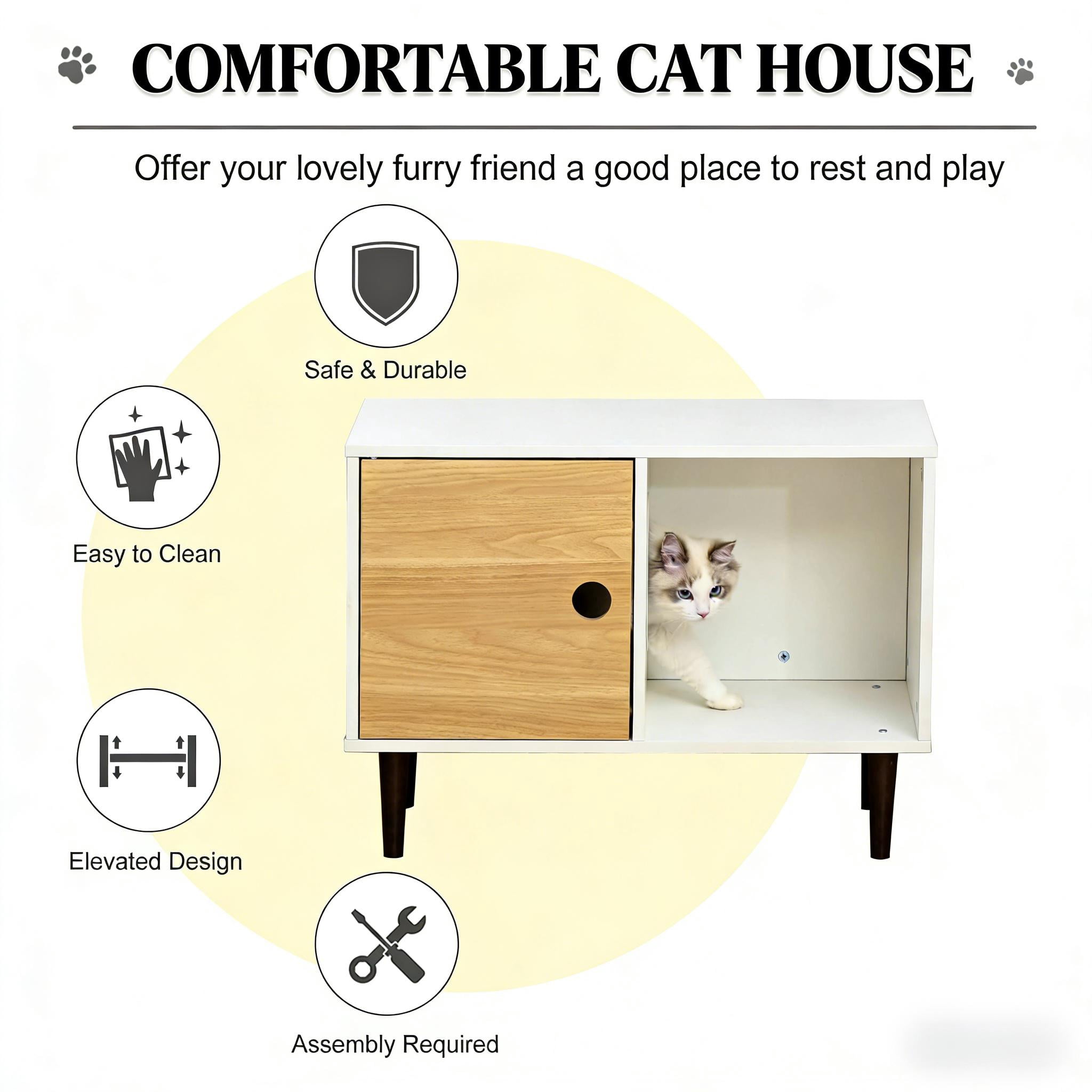 Elevated Pet House Wooden Cat House