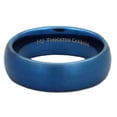 thumbnail image 3 of Metals Jewelry Unisex Adult Blue Tungsten Carbide 6mm Wedding Band Brushed Finish Comfort Fit Ring Size 8.5, 3 of 6