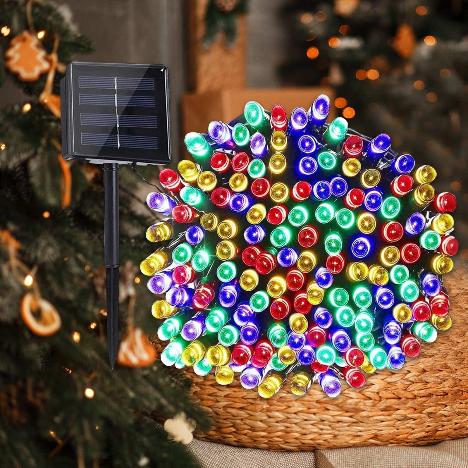 wedding and Christmas decoration lights outdoor 12m 100LED solar string lights 