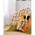thumbnail image 2 of Thanksgiving Sofa Couch Covers for Dog,Washable Sofa Throw Cover Single Slipcovers for Armchair with Tassels,Hello Fall Plaid Orange Pumpkin Gnomes Couch Protector Towel Blanket Medium 71''x91'', 2 of 8