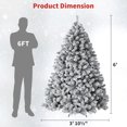 thumbnail image 3 of 6FT Prelit Fluffy Snow Flocked Fraser Fir Artificial Christmas Tree with Warm White Lights, Hinged Branches, 800 Tips, Artificial Christmas Tree Include Metal Stand for Holiday Home Decor, 3 of 7