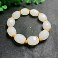 thumbnail image 6 of Genuine Natural White Jade Bracelet Women Men Round Jades Stone Beads Elastic Beaded Bracelets Fine Jewelry Bangle Accessories, 6 of 6