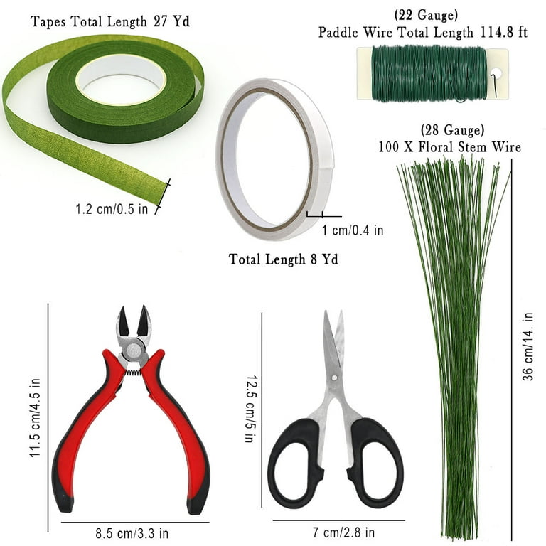 Floral Arrangement Kit Flower Arrangements Supplies Bouquet Stem Wrap  Trimming Scissors Double-Sided Tape Wire Corsage