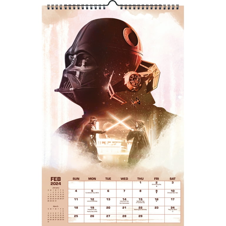 Trends International 2024 Star Wars: Saga Oversized Poster Calendar & Push  Pins