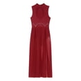 thumbnail image 6 of DPOIS Women Modern Contemporary Dance Dress Sleeveless Mesh Tulle Flowy Maxi Dress Burgundy XXL, 6 of 7