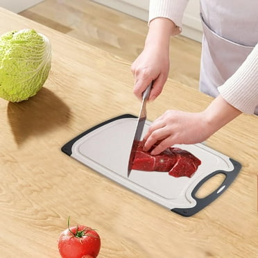 Cutting Boards for Kitchen, Plastic Chopping Board with Non-Slip Feet, Juice Grooves, Easy Grip Handle, BPA Free, Non-Porous, Dishwasher Safe, Multiple Sizes(Small)