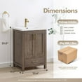thumbnail image 3 of Vinnova Design Gela 24" Single Sink Bath Vanity in Spruce Vintage Brown, 3 of 17