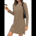 thumbnail image 3 of Vestidos Casuales de Larga para Mujer, Estilo Camiseta , Conjuntos de Otoño Camello M, 3 of 7