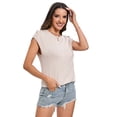 thumbnail image 2 of Womens Solid Knitted Sleeveless Button Vest Round Neck Sweater Casual Pullover Thin Tank Tops, 2 of 5