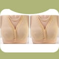 thumbnail image 4 of WREESH 2 Pack Bra Adaptive Bra Women Elegant No Underwire Gathered Bra with Thin Cup and Adjustable Elegant Lace Bra Underwear Back-Smoothing Seamless Bra Underwear Beige, 4 of 4