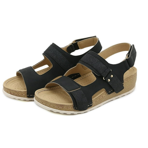 Zapatos de mujer Peep Toe Moda Casual Cómodo Tacón de cuña Sandalias de plataforma Wmkox8yii sa3695