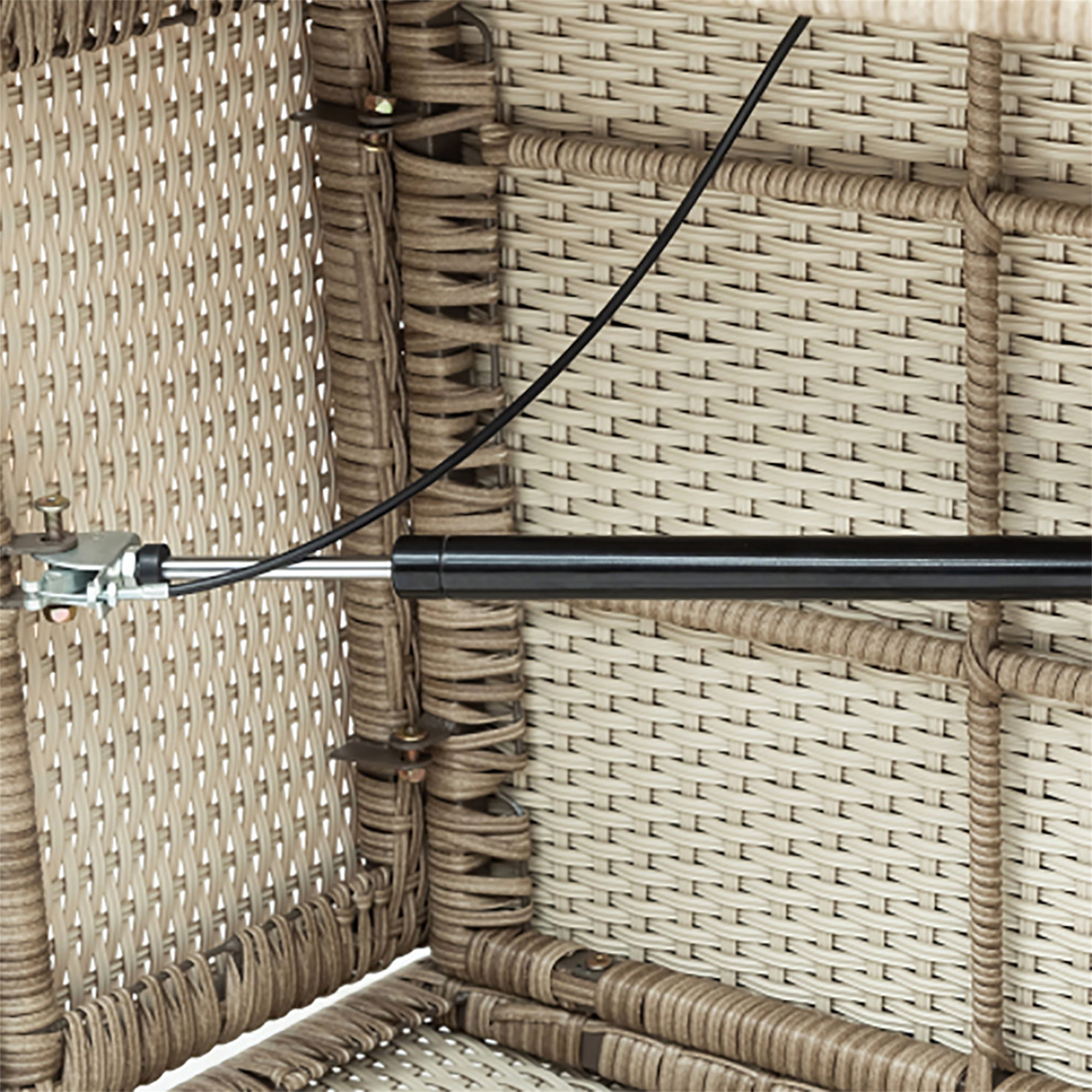 Kadyn All-weather PE Wicker Rattan Sectional Set with Adjustable Backrests for Outdoor Patio, Backyard, Poolside (4 Piece Natural Rattan + Gray Cushions)