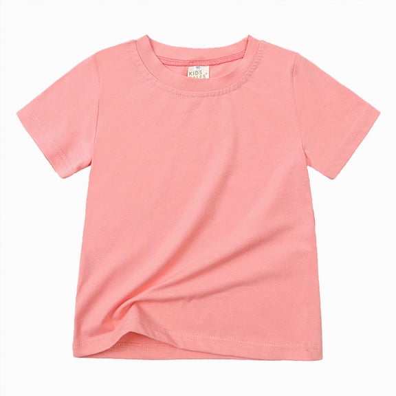 HCNTES Toddler Girls T-Shirt Plain Short Sleeve Tees Classic Girls Top for Active Play