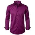 thumbnail image 1 of Camisa de vestir JEMITOP Wrinkle Free Stretch Wine Red para hombre, 1 of 6