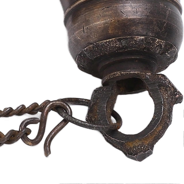 Dinner Bell Nepalese Hand Made Copper Cast Iron Small Bell Wind Chimes Pendant for Wall Door Fence Pillar 4.5x5.5cm